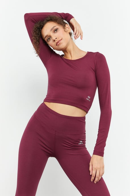 Slim-Fit Lange Mouwen Crop Top - Image 1