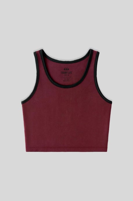 Geribbelde Mouwloze Crop Top - Image 1