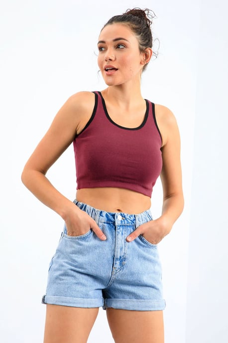 Geribbelde Mouwloze Crop Top - Image 3