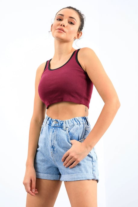 Geribbelde Mouwloze Crop Top - Image 4