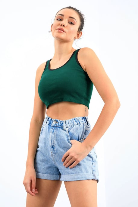 Geribbelde Mouwloze Crop Top - Image 3
