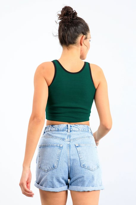 Geribbelde Mouwloze Crop Top - Image 4