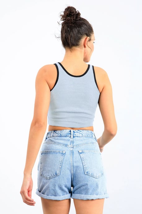 Geribbelde Mouwloze Crop Top - Image 3