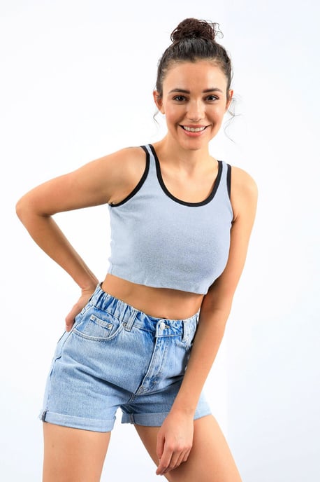 Geribbelde Mouwloze Crop Top - Image 4