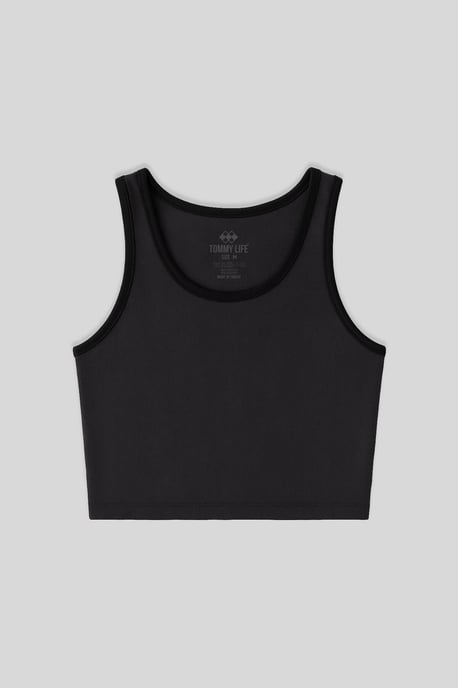 Geribbelde Mouwloze Crop Top - Image 1