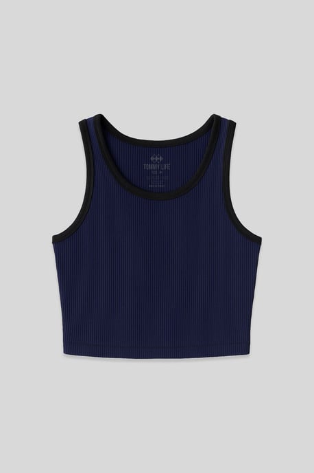 Geribbelde Mouwloze Crop Top - Image 2
