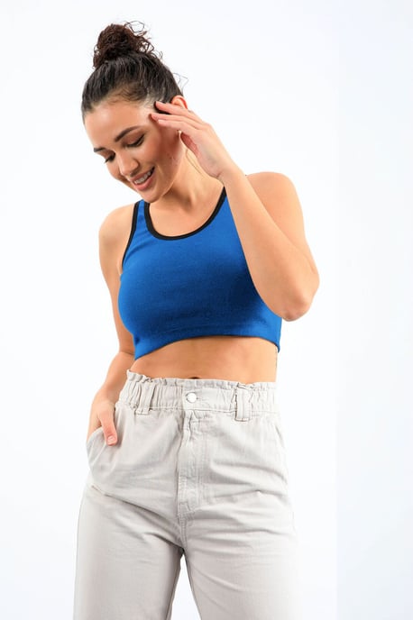 Geribbelde Mouwloze Crop Top - Image 2