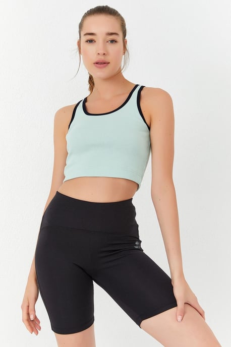 Geribbelde Mouwloze Crop Top - Image 1