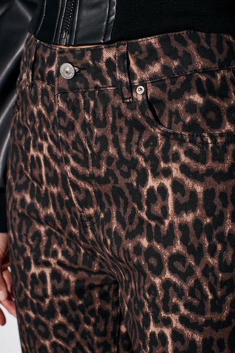 Hoge Taille Gedrukte Rechtaflopende Jeans - Image 4