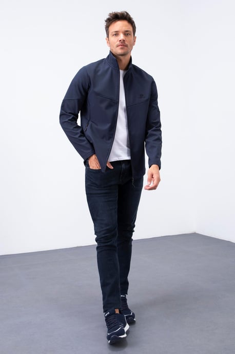Heren Effen Scuba Zip-Front Jas - Image 3