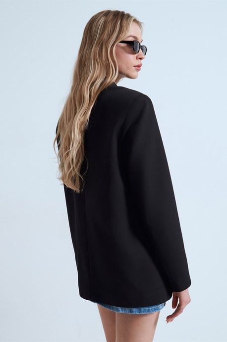 Dames Lange Crêpe Blazer Jas - Image 2