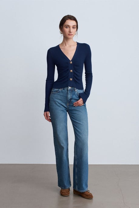 Hoog-Waisted Wijde Jeans van Katoen - Image 1