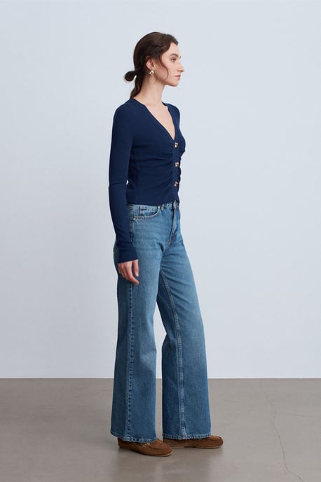 Hoog-Waisted Wijde Jeans van Katoen - Image 2
