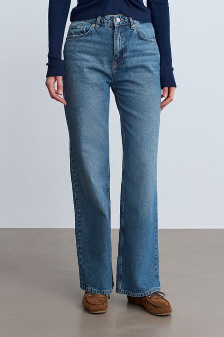 Hoog-Waisted Wijde Jeans van Katoen - Image 3