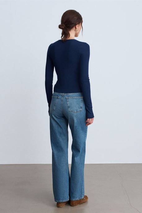 Hoog-Waisted Wijde Jeans van Katoen - Image 4