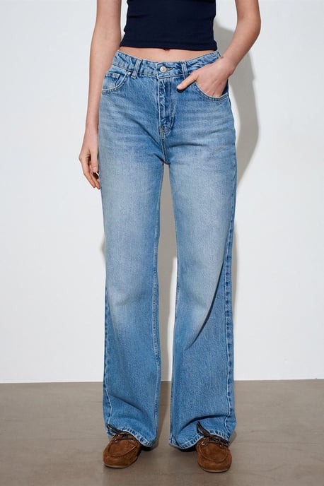 Hoog-Waisted Wijde Jeans van Katoen - Image 1
