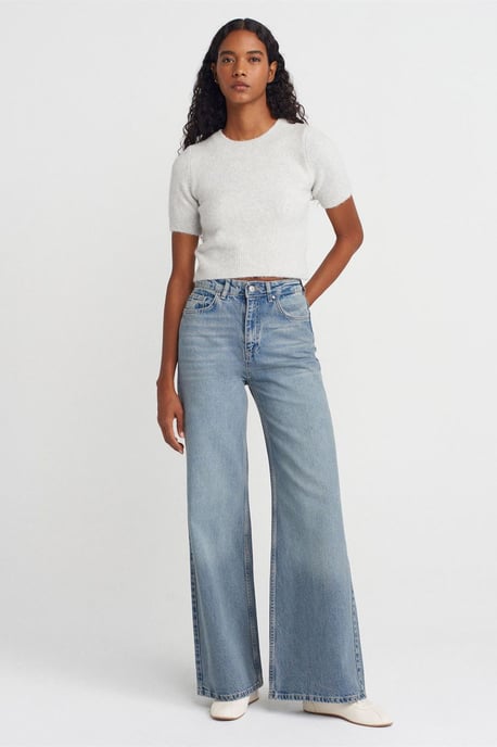 Hoog-Waisted Wijde Jeans van Katoen - Image 1