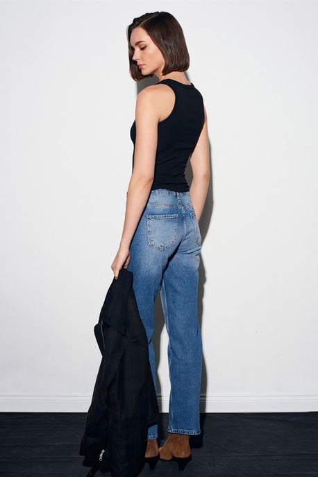 Vrouwen Hoge Taille Wijde Jeans - Image 2