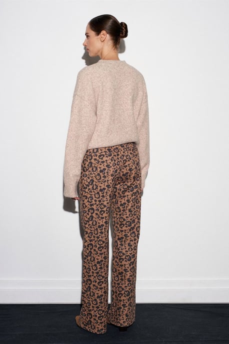 Hoge taille geprinte wijdbeenjeans - Image 2