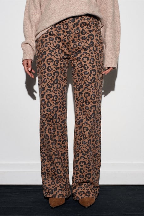 Hoge taille geprinte wijdbeenjeans - Image 5