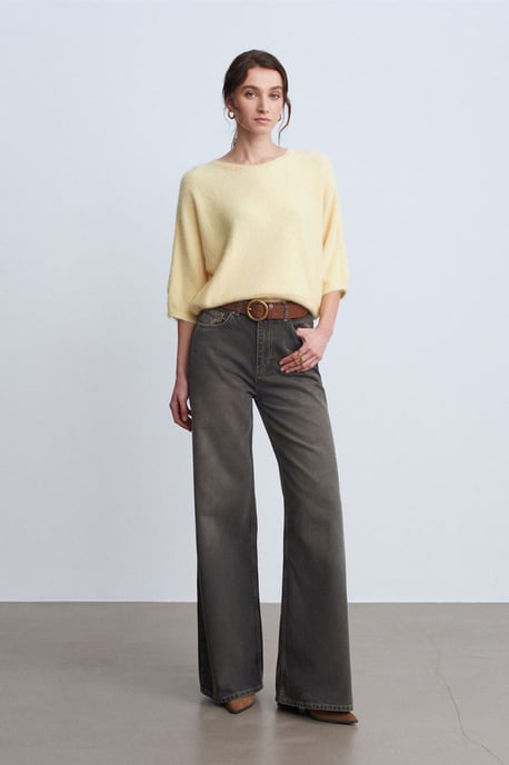 Hoog-Waisted Wijde Jeans van Katoen - Image 1