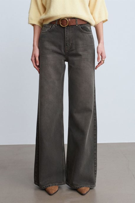 Hoog-Waisted Wijde Jeans van Katoen - Image 3