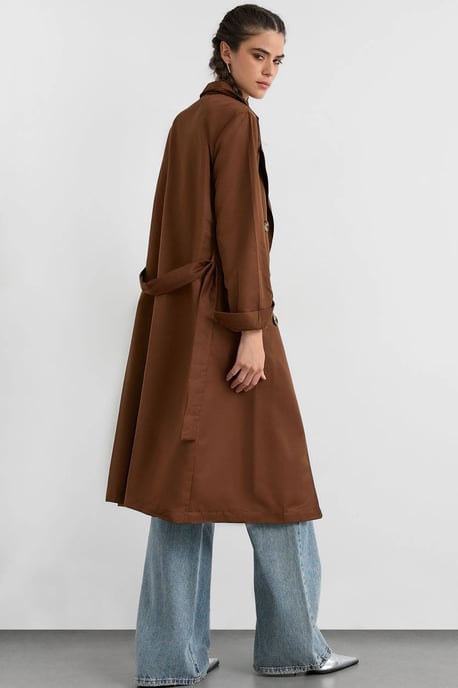 Dubbelzijdig Gordijn Trenchcoat met Ceintuur - Image 2