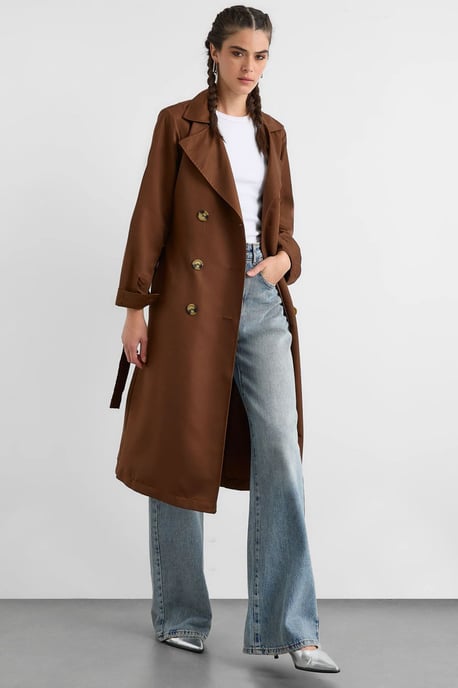 Dubbelzijdig Gordijn Trenchcoat met Ceintuur - Image 3