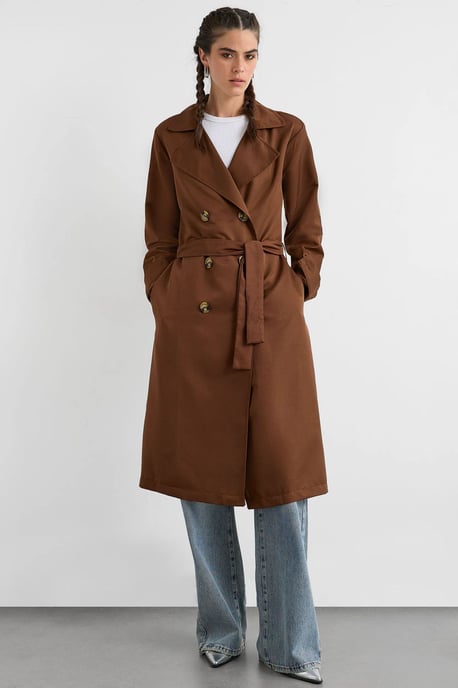 Dubbelzijdig Gordijn Trenchcoat met Ceintuur - Image 5