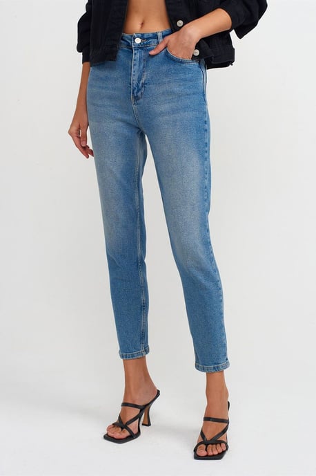 Dames Hoge Taille Slim Rechtonde Jeans - Image 3