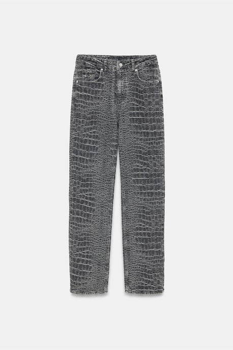 Hoogtaille Rechtaf Strakke Jeans met Textuur - Image 5
