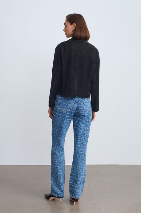 Hoge Taille Rechte Jeans met Textuur - Image 2