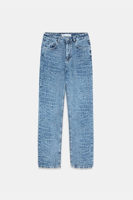 Hoge Taille Rechte Jeans met Textuur - Image 5