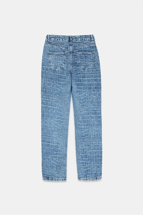 Hoge Taille Rechte Jeans met Textuur - Image 6