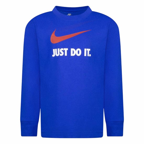Nike Kinder-T-shirt met lange mouwen en 'Just Do It'-swoosh (Koninklijk Spel) - Image 1