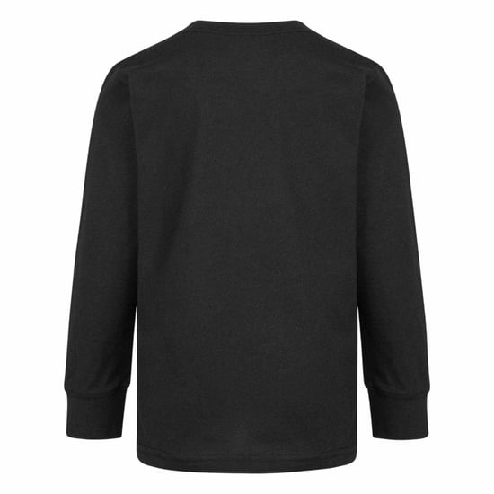 Nike Kinder-T-shirt met lange mouwen en 'Just Do It'-swoosh (Zwart) - Image 2