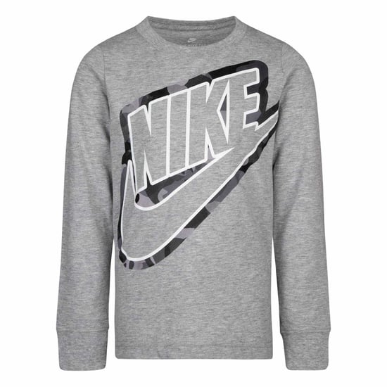 Nike Kinder-T-shirt met lange mouwen en camouflageprint (Donkergrijs) - Image 1