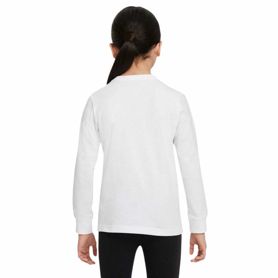 Nike Kinder-T-shirt met lange mouwen en 'Just Do It'-swoosh (Wit) - Image 2