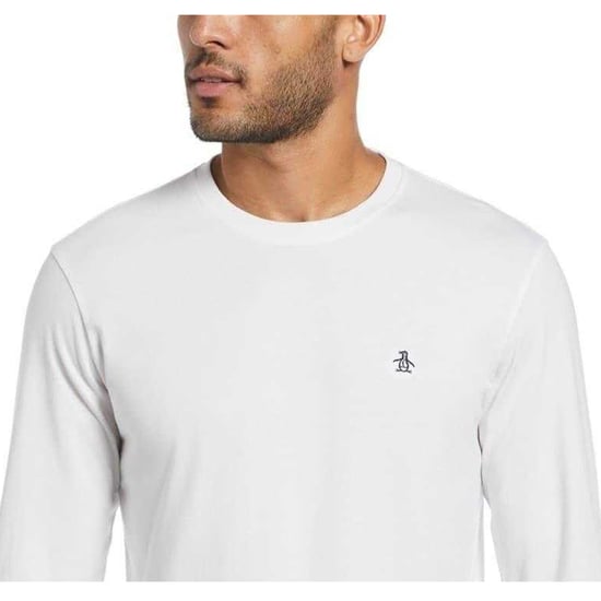 Original Penguin Katoenen T-shirt met lange mouwen voor heren (Helder wit) - Image 3