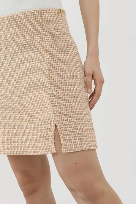 Hoge Taille Mini Tweekleurige Rok met Split - Image 2