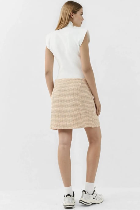 Hoge Taille Mini Tweekleurige Rok met Split - Image 5
