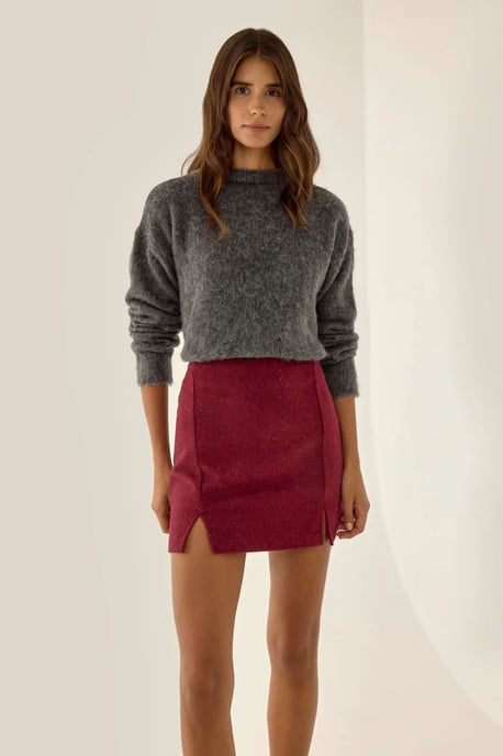 Hoge Taille Minirok met Split - Image 3