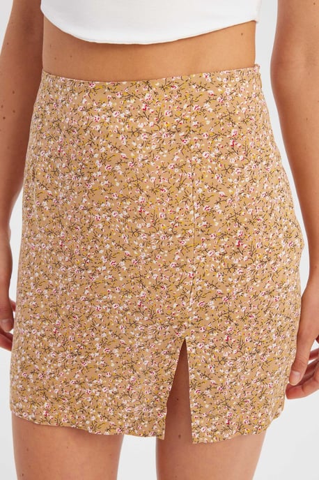 Floral Hoge Taille Minirok met Zijsplit - Image 5