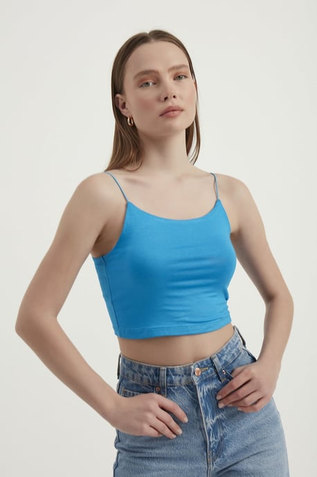 Spaghetti Band Basis Cropped Cami Top - Image 2