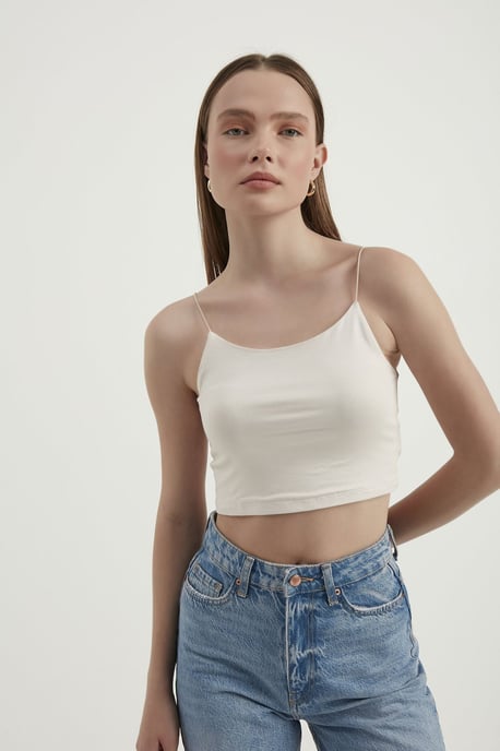 Spaghetti Band Basis Cropped Cami Top - Image 1