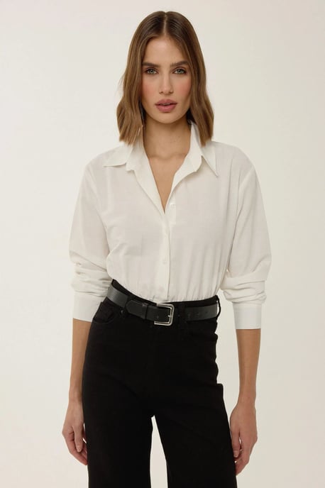 Shirtkraag Langsleeve Romper met Drukknoopsluiting - Image 1