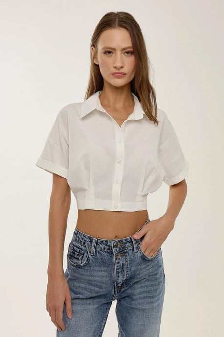 Korte Mouw Crop Shirt - Image 1