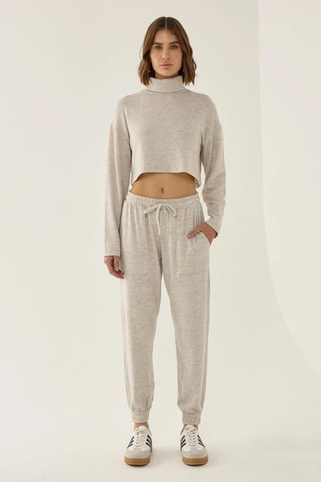 Structuur Turtleneck Crop Trui - Image 2