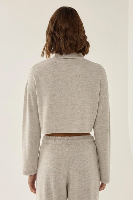 Structuur Turtleneck Crop Trui - Image 4