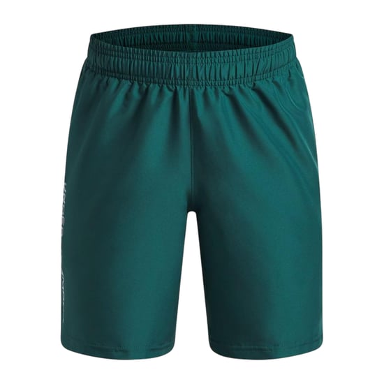 Under Armour Technische geweven korte broek met logo voor jongens (Groen/Wit) - Image 1